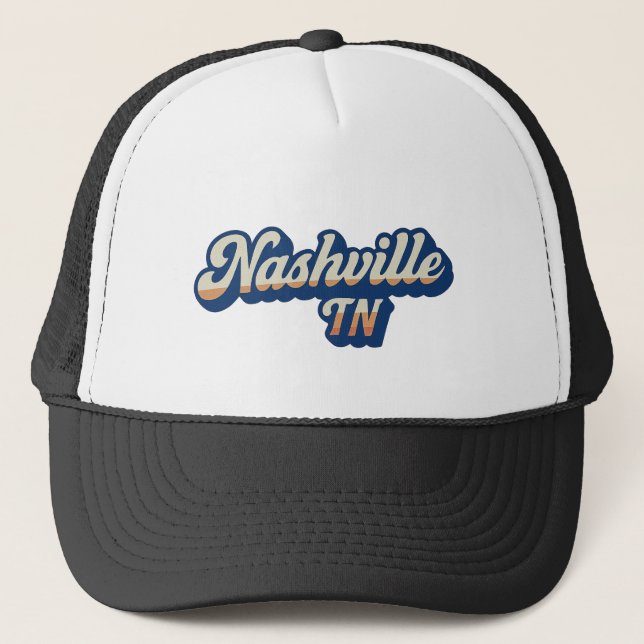 Nashville TN Retro Sunset Script Design - Vintage Keps (Framsida)