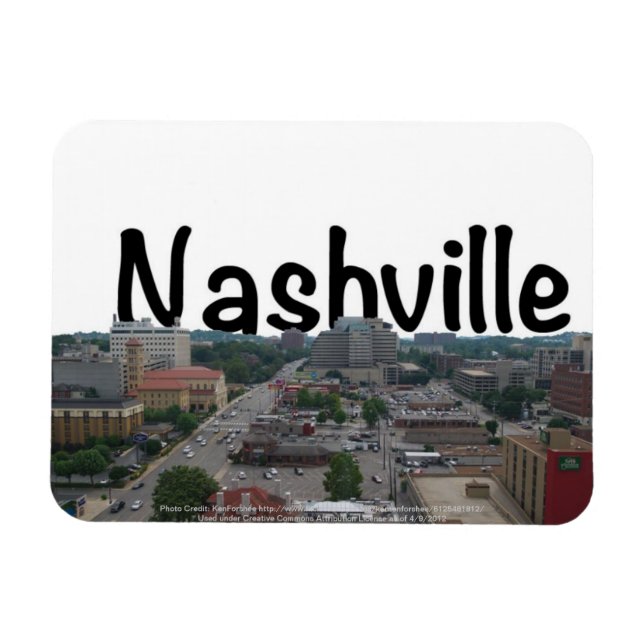 Nashville TN Skyline med Nashville i Himlar Magnet (Horisontell)