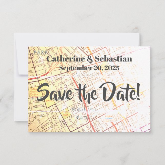 Nashville, TN Vintage Karta Spara Datumet (Framsida)