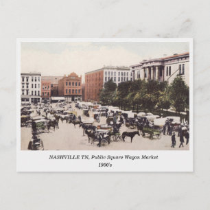 Nashville TN, vykort 1900-års Wagon Market
