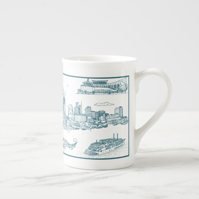 Nashville Toile Twilight on White Benporslin Mugg (Höger)