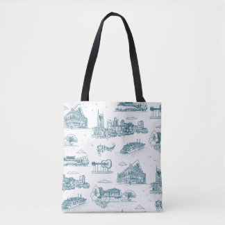 Nashville Toile Twilight på vit Tygkasse