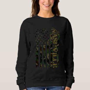 Nashville United Stater Distress Camo w US Flagga T Shirt