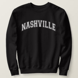 NASHVILLE Universiteten-Stil Sweater America Colle Lång Ärmad Tröja