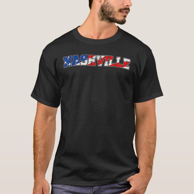 Nashville Usa Tennessee Land Music American Fla T Shirt (Framsida)
