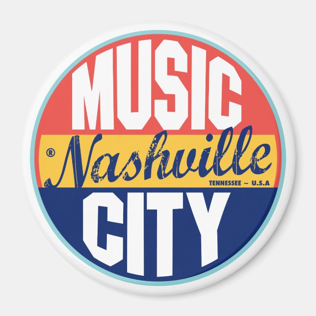 Nashville Vintage Label Magnet (Framsidan)