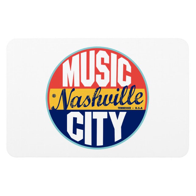 Nashville Vintage Label Magnet (Horisontell)