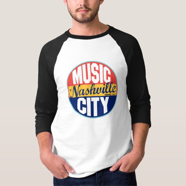 Nashville Vintage Label Tee Shirt (Framsida)