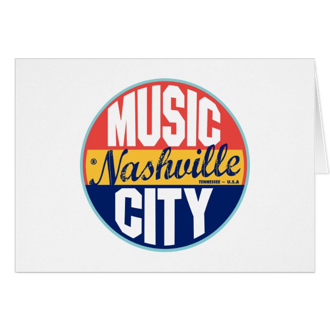 Nashville vintageetikett OBS kort (Framsidan Horizontal)