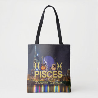 Nashville Zodiac pisces all over Print Tote Bag Tygkasse