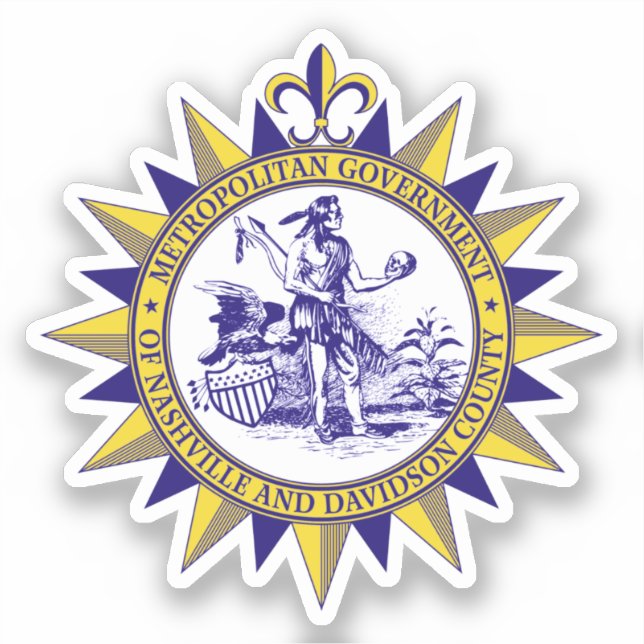 Nashvilles försegling, Tennessee Klistermärken (Framsida)