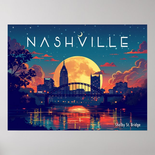 Nashvilles Shelby Street Bridge Poster (Framsidan)