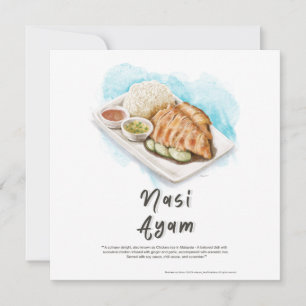 Nasi Ayam Chicken Ris Malaysia Julkort