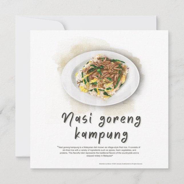 Nasi Goreng Fried Ris Malaysia Julkort (Framsida)