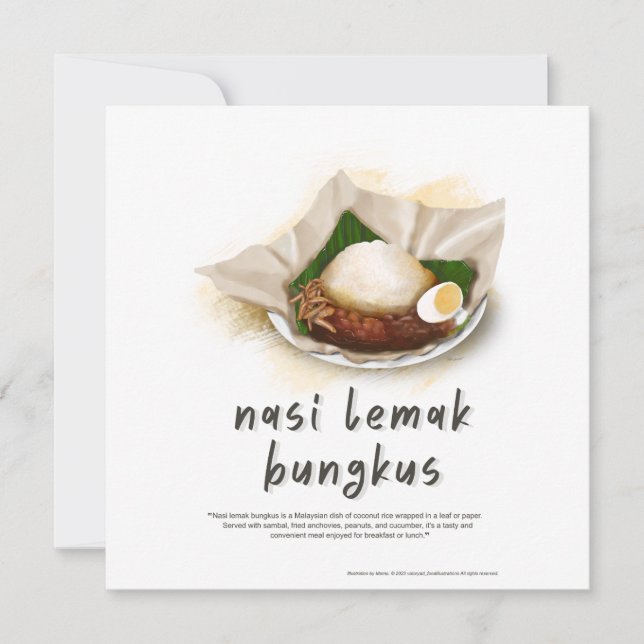 Nasi Lemak Bungkus Malaysia Julkort (Framsida)