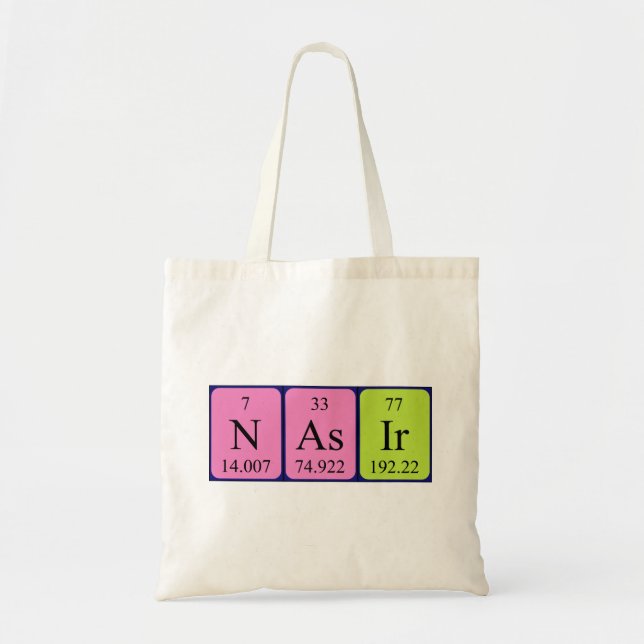 Nasir Periodisk bord namn tote bag Tygkasse (Framsidan)