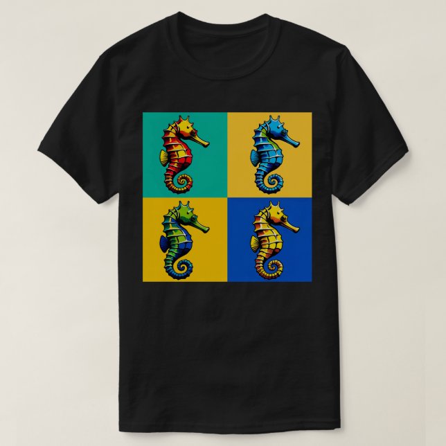 Naso Seahorse Art Trendig Marine Life T Shirt (Design framsida)