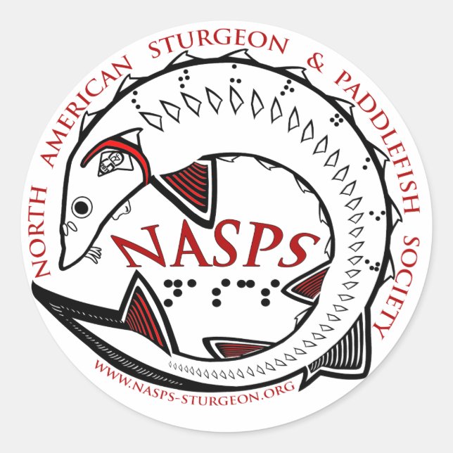 NASPS-Logotyp Runt Klistermärke (Framsida)