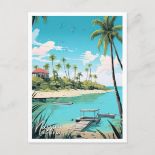 Nassau Bahamas Art Travel Ställe illustration Vykort