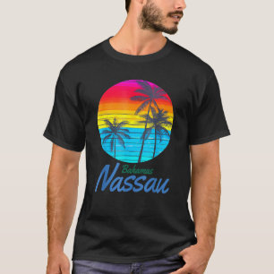 Nassau Bahamas Beach Resa Retro Sunset Summer Vibe T Shirt