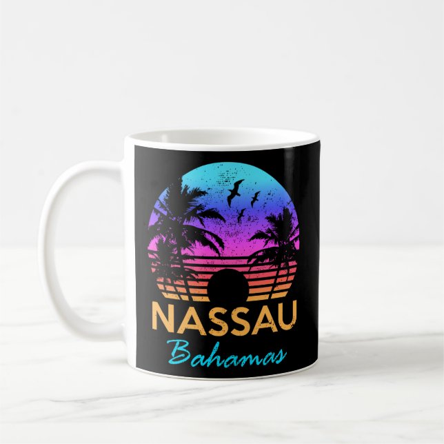 Nassau Bahamas Beach Resa Sunset Summers Kaffemugg (Vänster)