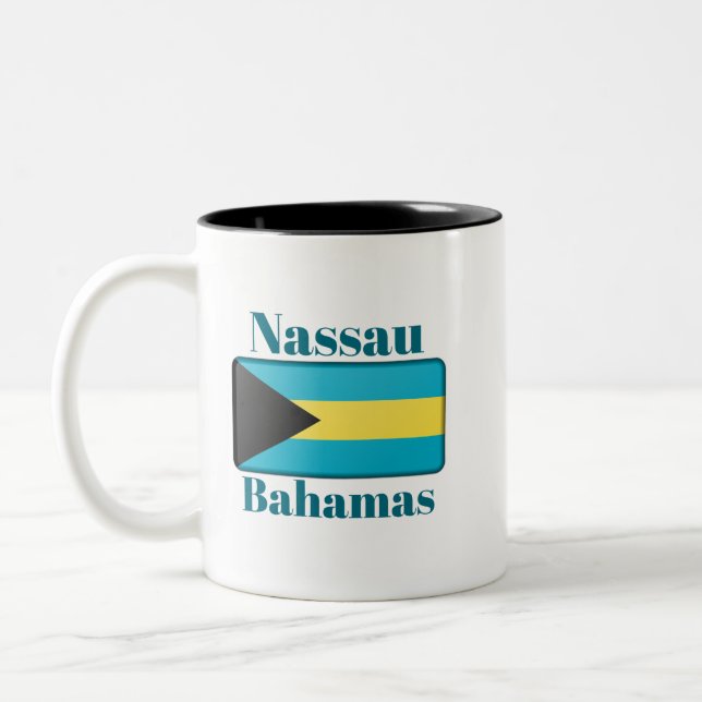 Nassau Bahamas Flagga Två-Tonad Mugg (Vänster)