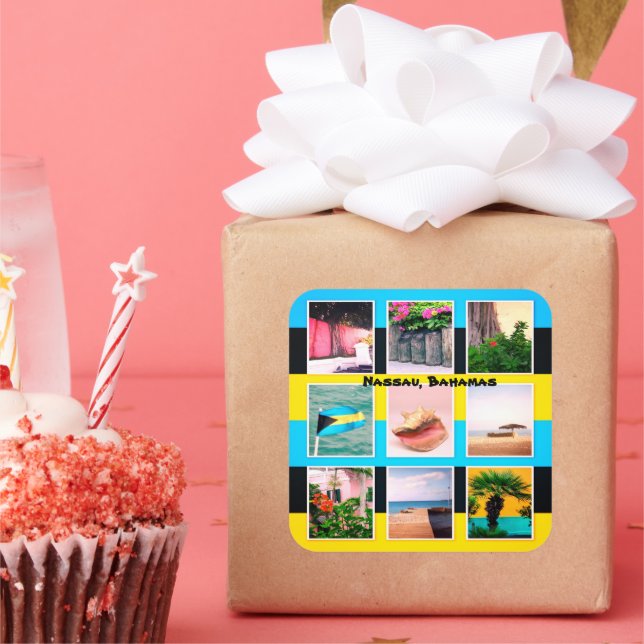 Nassau, Bahamas Fyrkantigt Klistermärke (Fest)