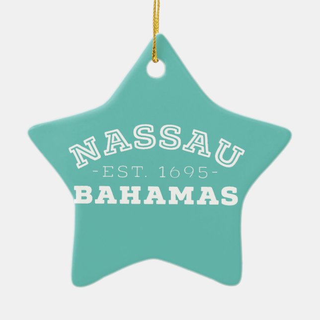 Nassau Bahamas Julgransprydnad Keramik (Framsidan)