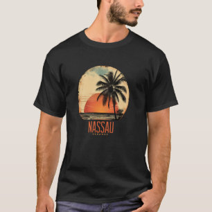 Nassau Bahamas Karibiskt Strand Semester Palmträd T Shirt