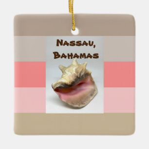 Nassau, Bahamas konch-snäckan Julgransprydnad Keramik