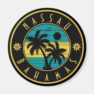 Nassau Bahamas-öarna Retro Handflatan Träd Souveni Magnet