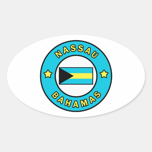 Nassau Bahamas Ovalt Klistermärke (Framsida)