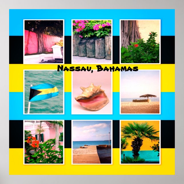 Nassau, Bahamas Photo Collage Poster (Framsidan)