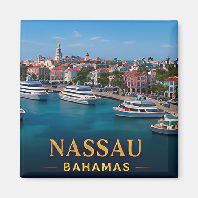 ✈️ Nassau Bahamas Resa Present 🌴 Magnet (Framsidan)