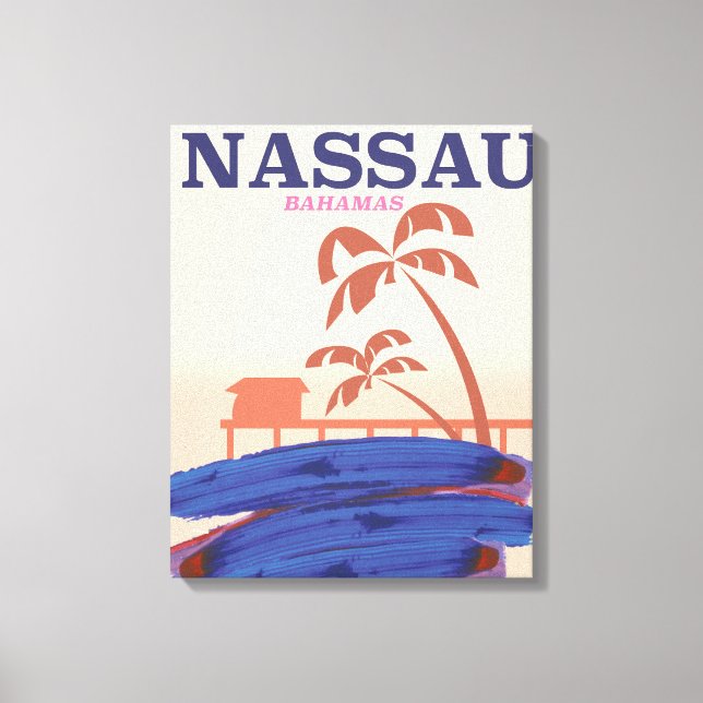 Nassau Bahamas resor beach affisch Canvastryck (Framsida)