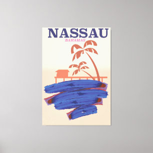 Nassau Bahamas resstrand poster Canvastryck