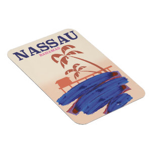 Nassau Bahamas resstrand poster Magnet