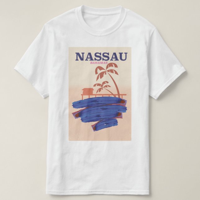 Nassau Bahamas resstrand poster T Shirt (Design framsida)