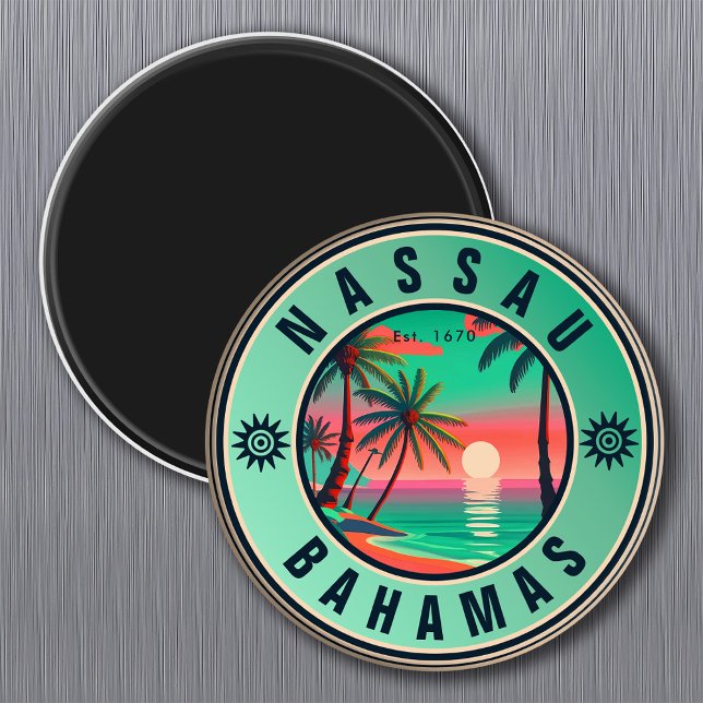 Nassau Bahamas Retro Fiskmås Souvenir 1950-talet Magnet (Skapare uppladdad)