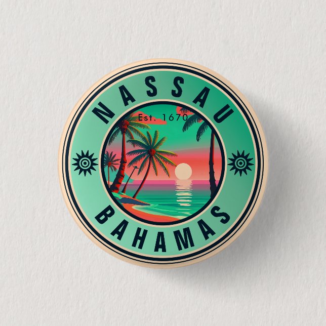 Nassau Bahamas Retro RESR Souvenir 1950-talet Knapp (Framsida)