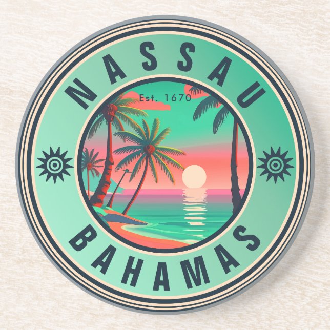 Nassau Bahamas Retro RESR Souvenir 1950-talet Underlägg (Framsidan)