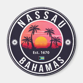 Nassau Bahamas Retro Sunset Souvenirs 80-talet Magnet