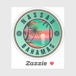 Nassau Bahamas Retro Sunset trip Souvenir 1950-tal Klistermärken