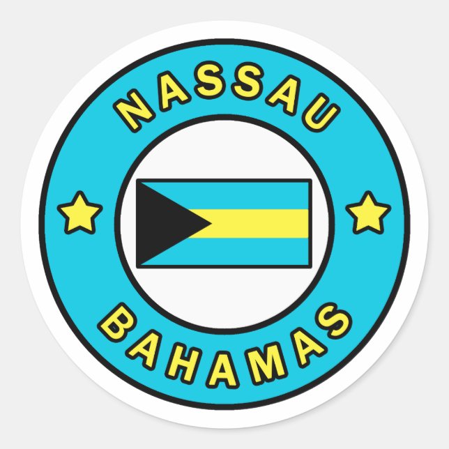 Nassau Bahamas Runt Klistermärke (Framsida)