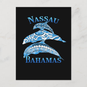 Nassau Bahamas Semester Stamtatueringar Delfiner Vykort