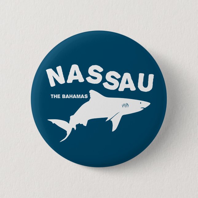 Nassau - Bahamas Shark Diving T-Shirt Knapp (Framsida)
