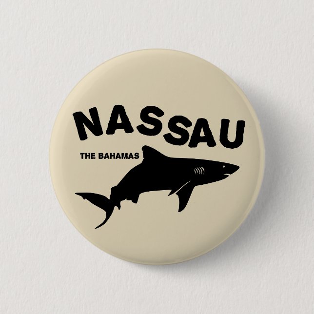 Nassau - Bahamas Shark Diving T-Shirt Knapp (Framsida)