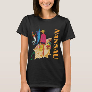 Nassau Bahamas Strand Palm Solnedgång Resa T Shirt