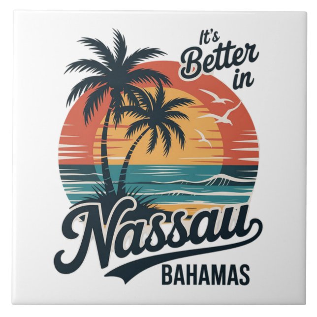 Nassau Bahamas Strand Sommar Kakelplatta (Framsidan)