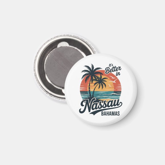 Nassau Bahamas Strand Sommar Magnet (Front/Back)